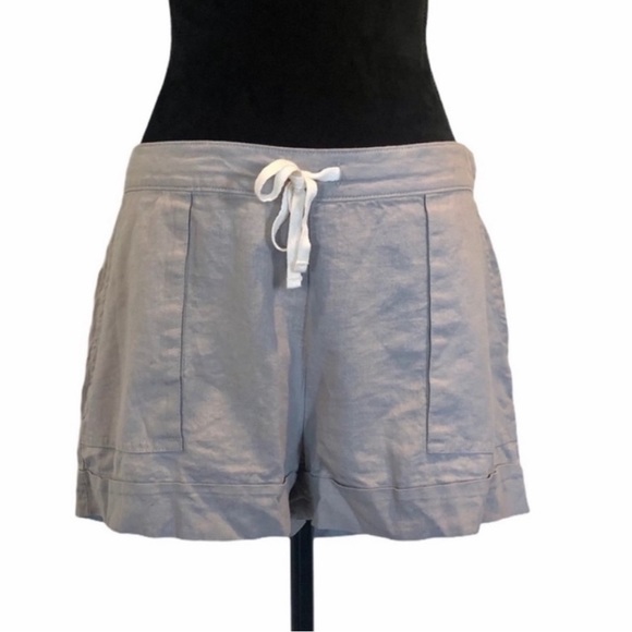 Ripzone grey linen pull on gorpcore drawstring elastic waist short size large - Picture 1 of 8